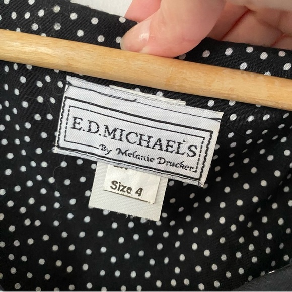 Vintage ED Michaels Melanie Drucker Floral Dress Button Down Tie Back Prairie - Picture 7 of 13
